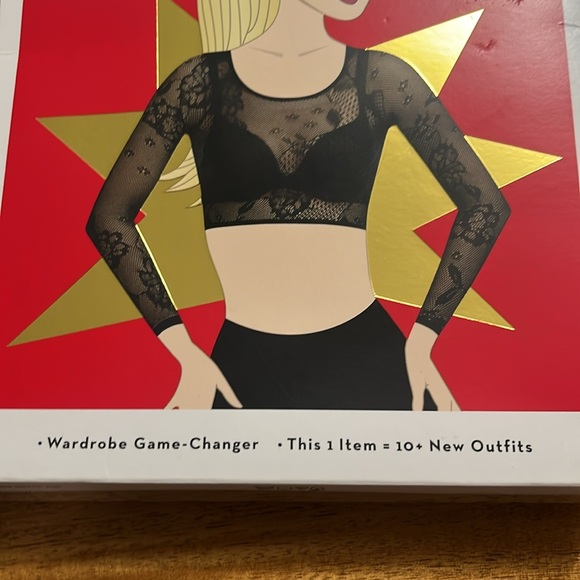 SPANX Arm Tights! Fishnet Floral Medium mesh sleeves crop top New! Retail $42 - Picture 4 of 7